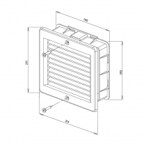 Rama de aerisire Haco, cu plasa, 20x20 cm, alb